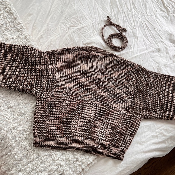 Misha & Puff Adult Fisherman Cardigan in Bark Space Dye * WITH matching belt - Picture 6 of 8